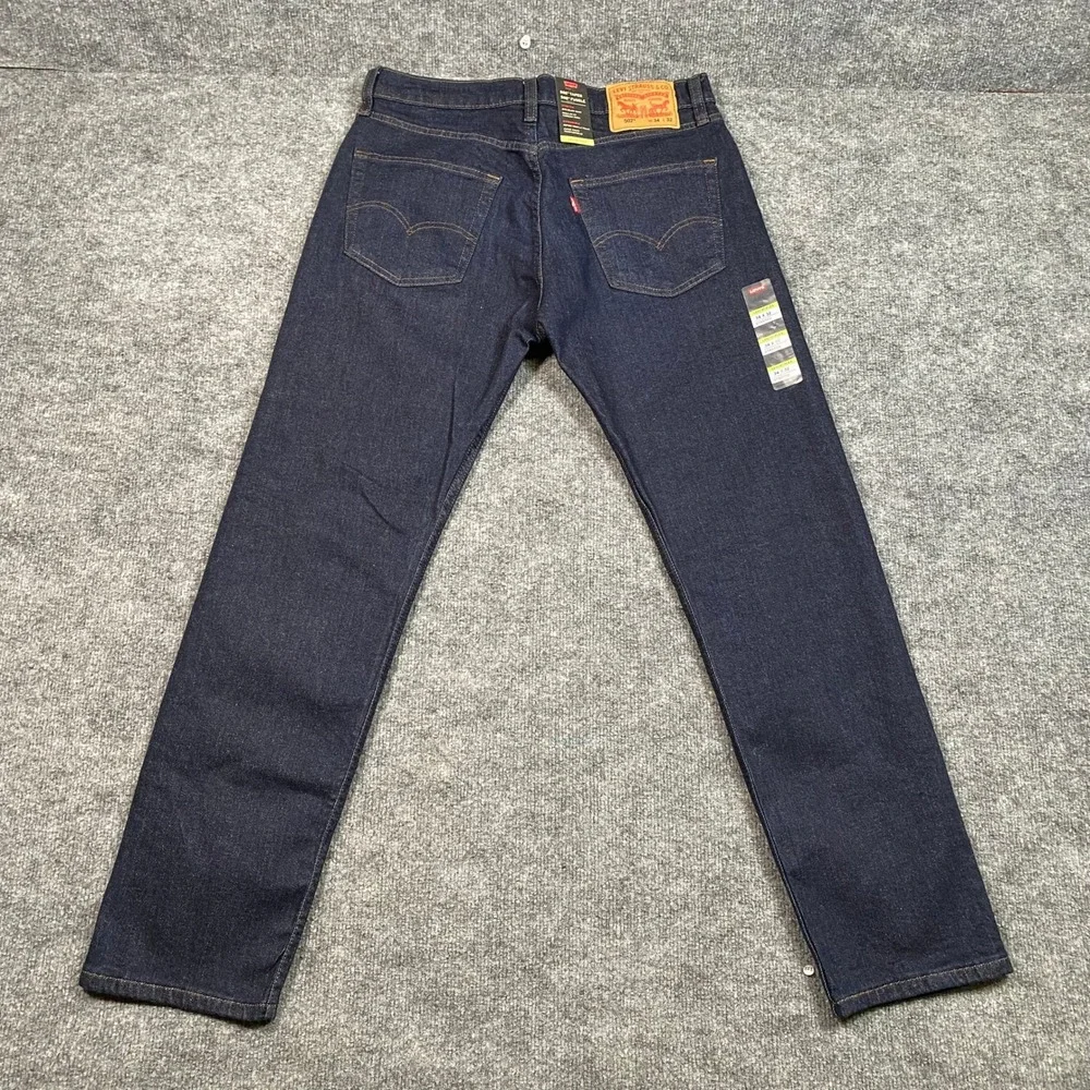 Levis 502 Taper Mens 34x32 Dark Indigo Flex Stretch Denim Jeans 29507-1102